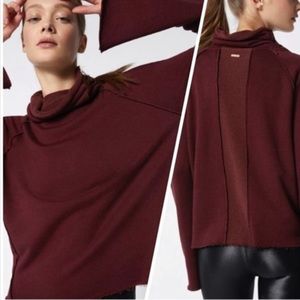 ALALA Maroon Riki Cowl Turtleneck Pullover Sweater